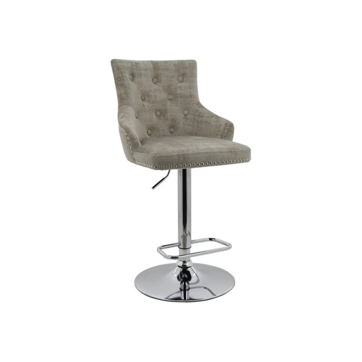 Selena Adjustable Height Swivel Bar Stool, Velvet – image 1