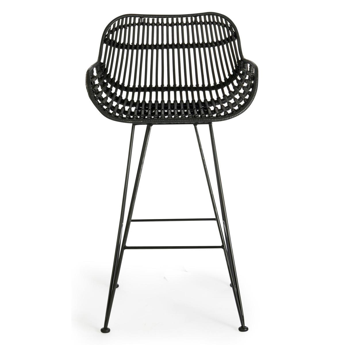 Nirvana Rattan Bar Stool Black – image 2