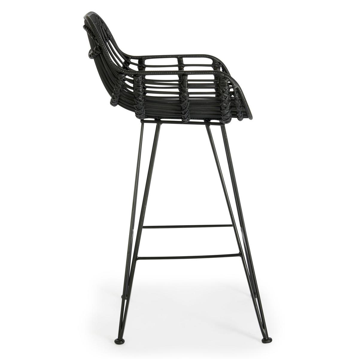 Nirvana Rattan Bar Stool Black – image 3