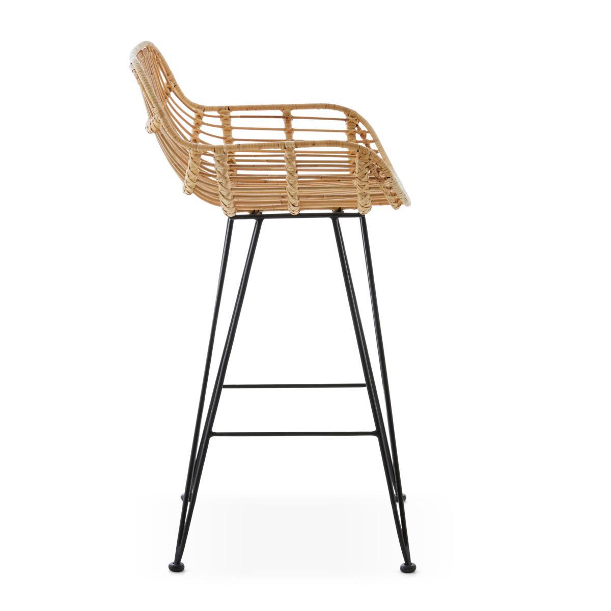 Nirvana Rattan Bar Stool Black – image 6