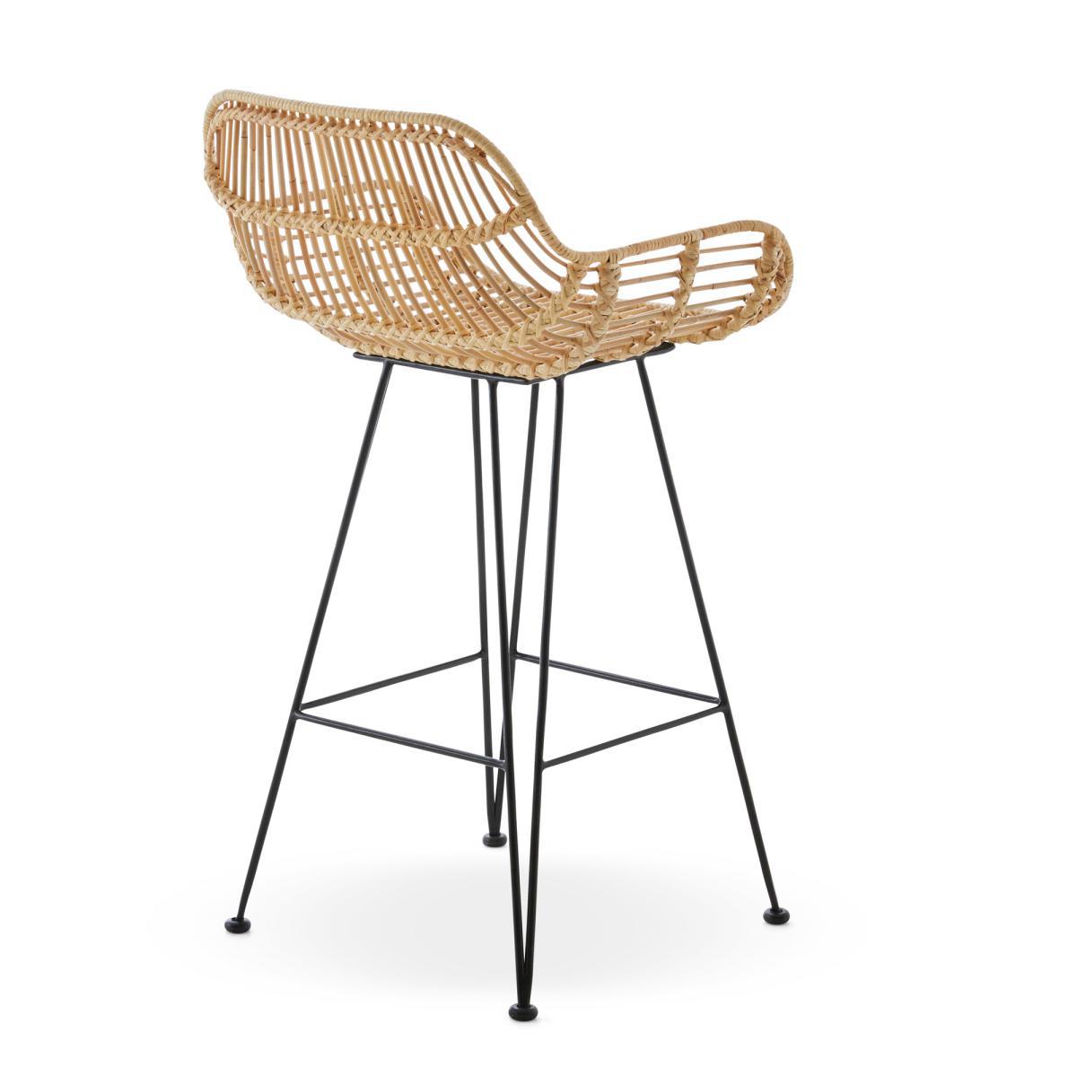 Nirvana Rattan Bar Stool Black – image 7
