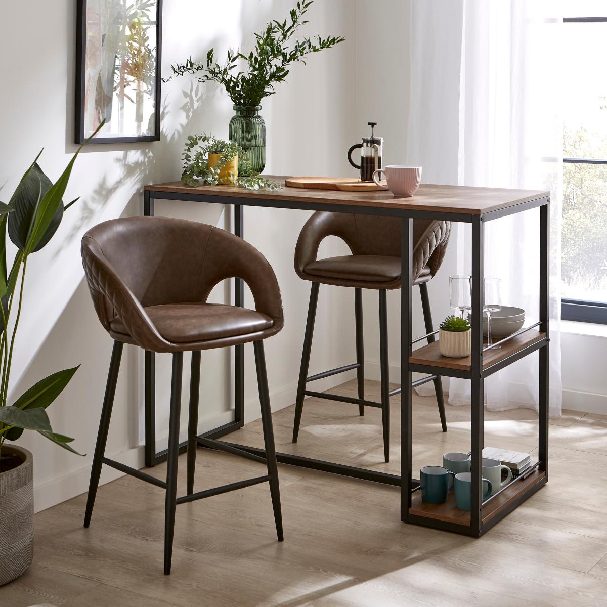 Dillon Bar Stool, Faux Leather Faux Leather Mocha – image 2