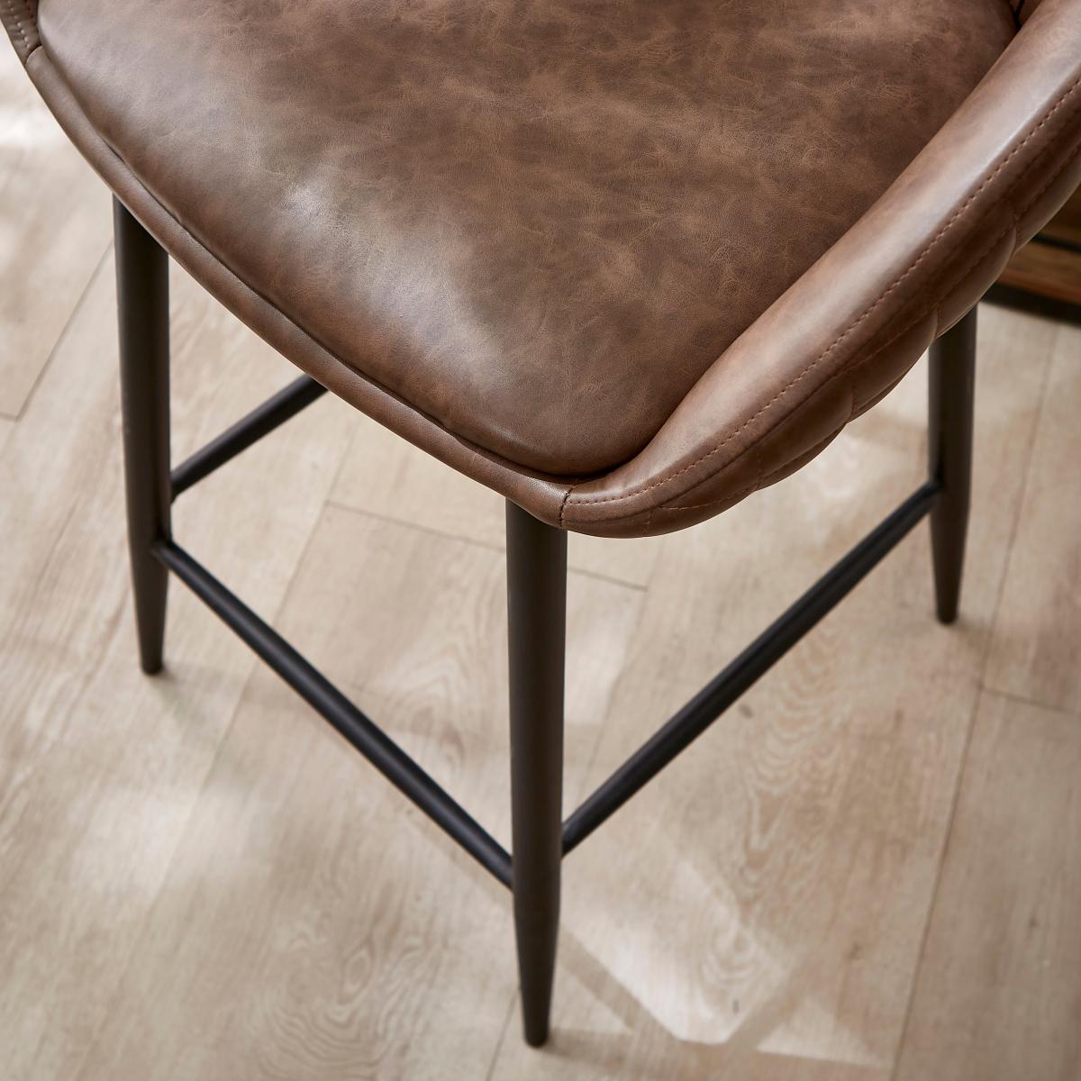 Dillon Bar Stool, Faux Leather Faux Leather Mocha – image 5