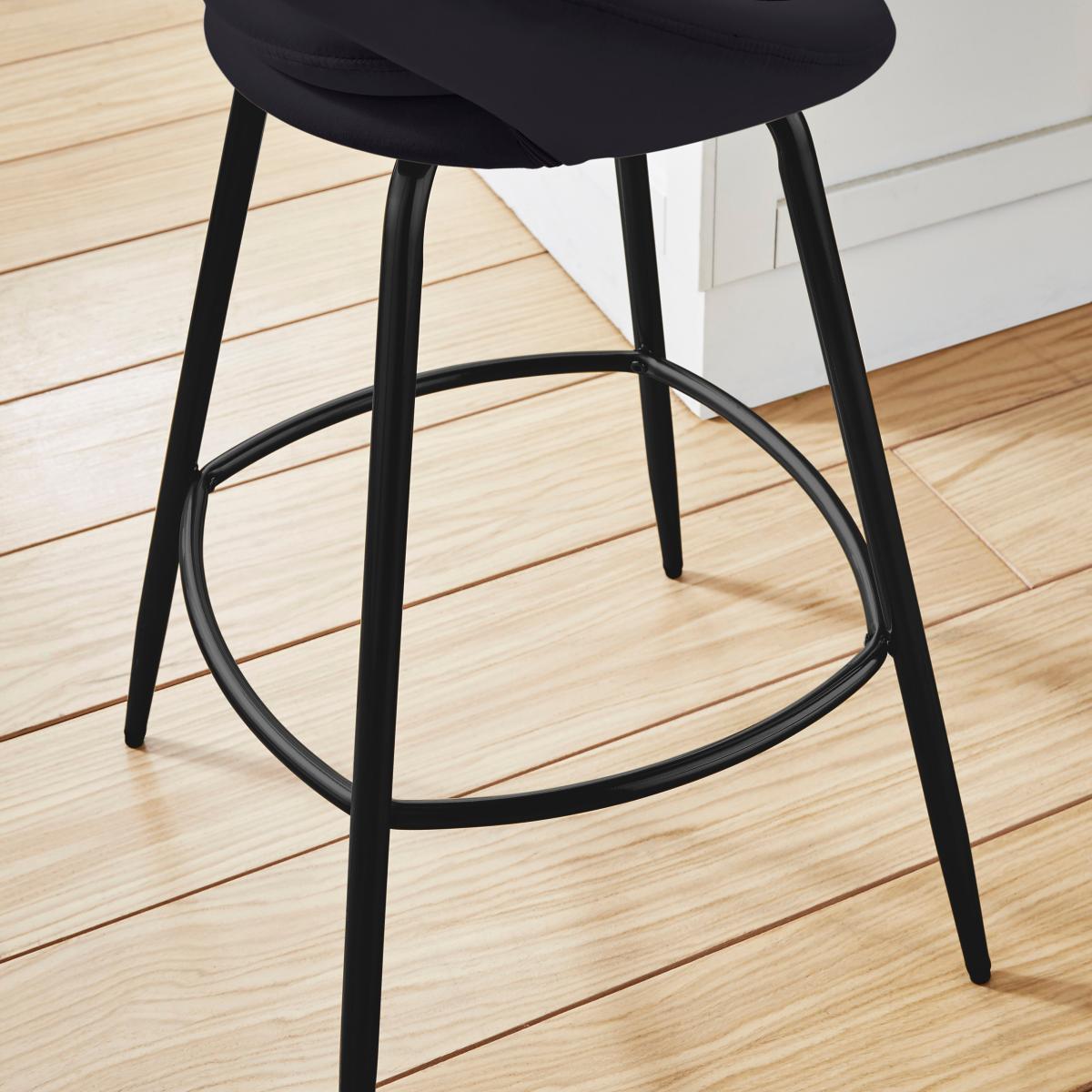 Lucie Velvet Bar Stool Black – image 3