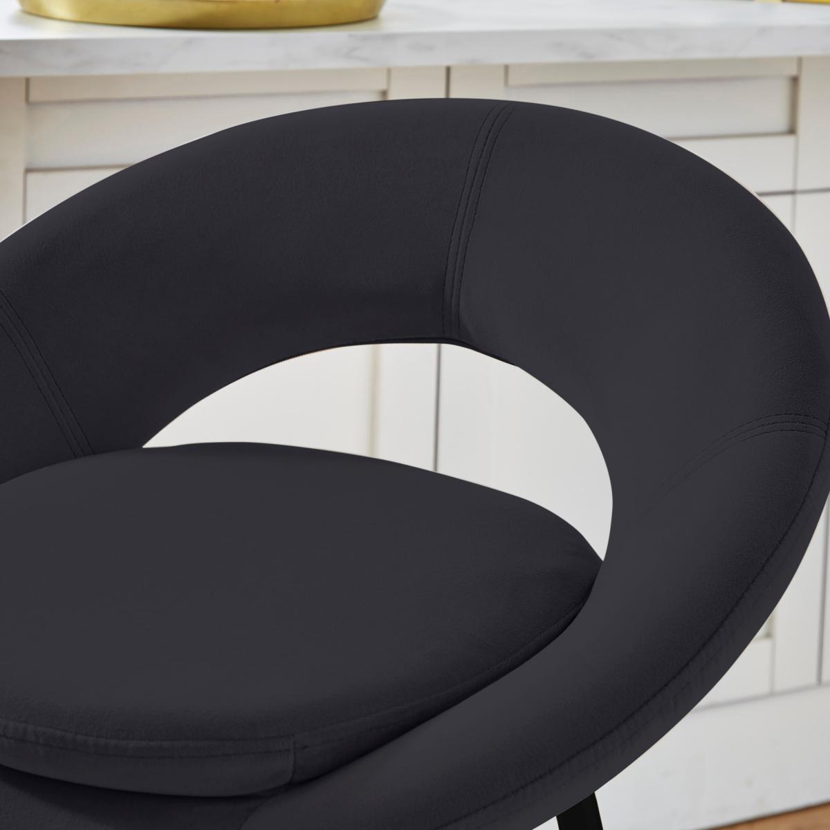 Lucie Velvet Bar Stool Black – image 4
