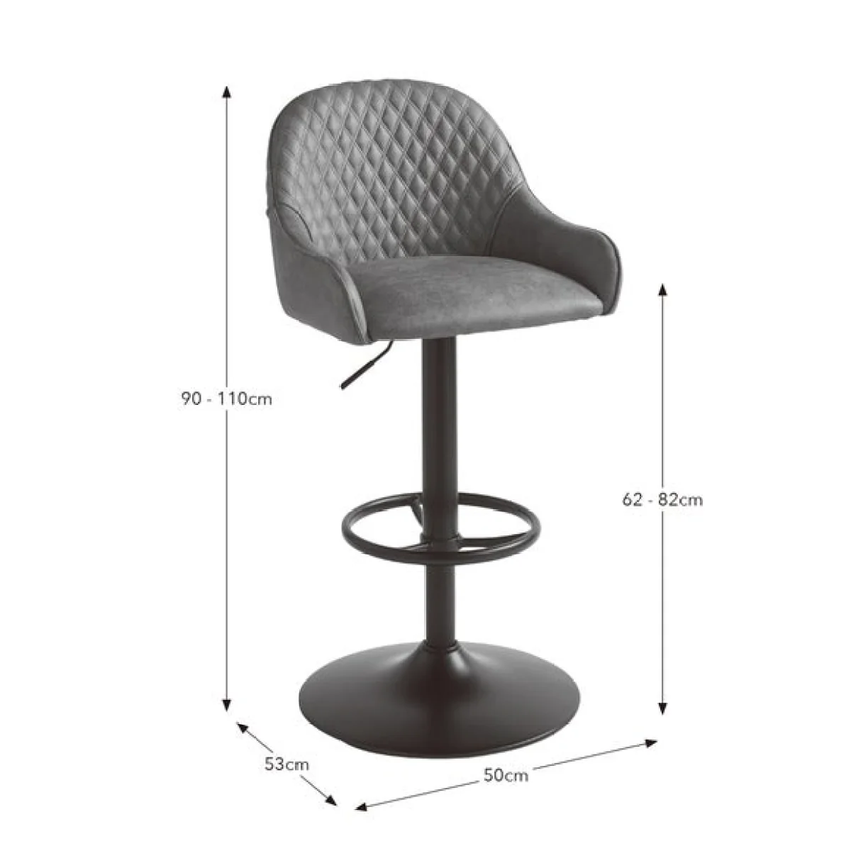 Hudson Height Adjustable Bar Stool, Faux Leather – image 5