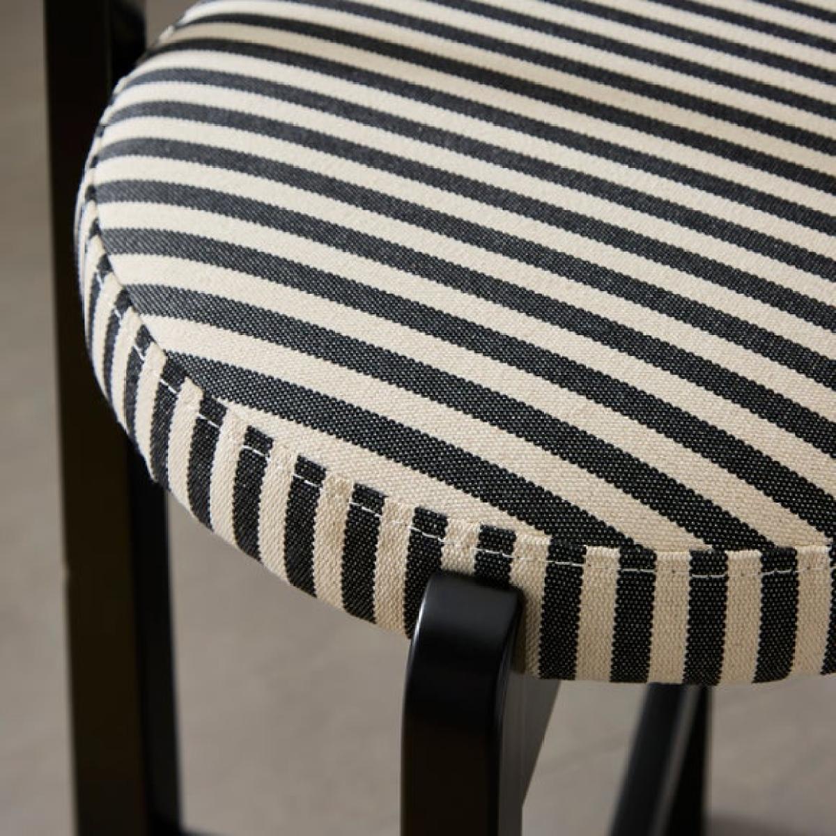 Camille Counter Height Barstool, Striped Fabric – image 3