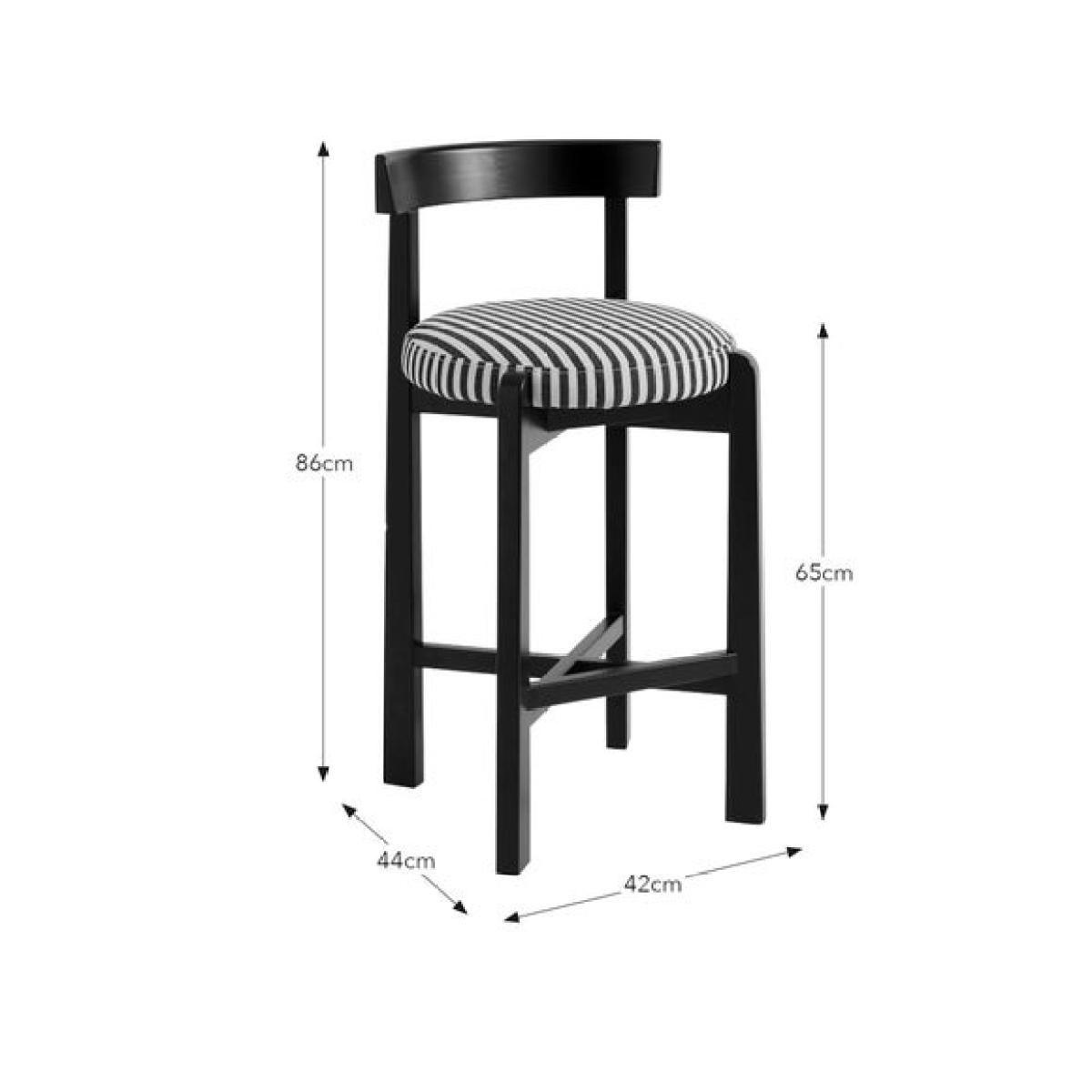 Camille Counter Height Barstool, Striped Fabric – image 6