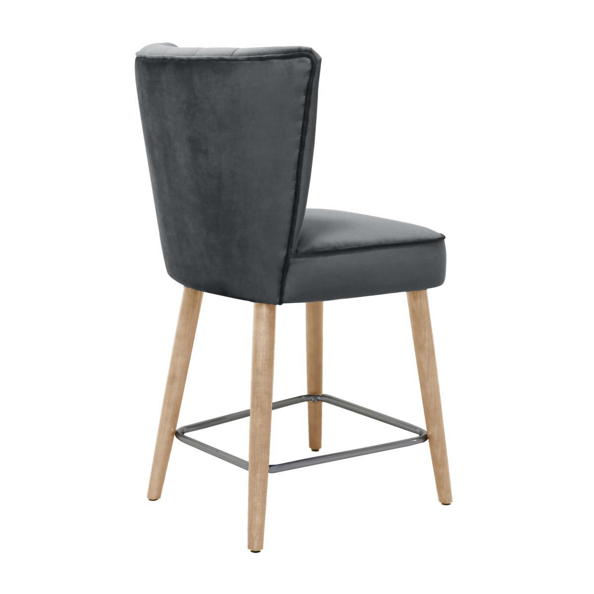 Isla Velvet Bar Stool Grey – image 4