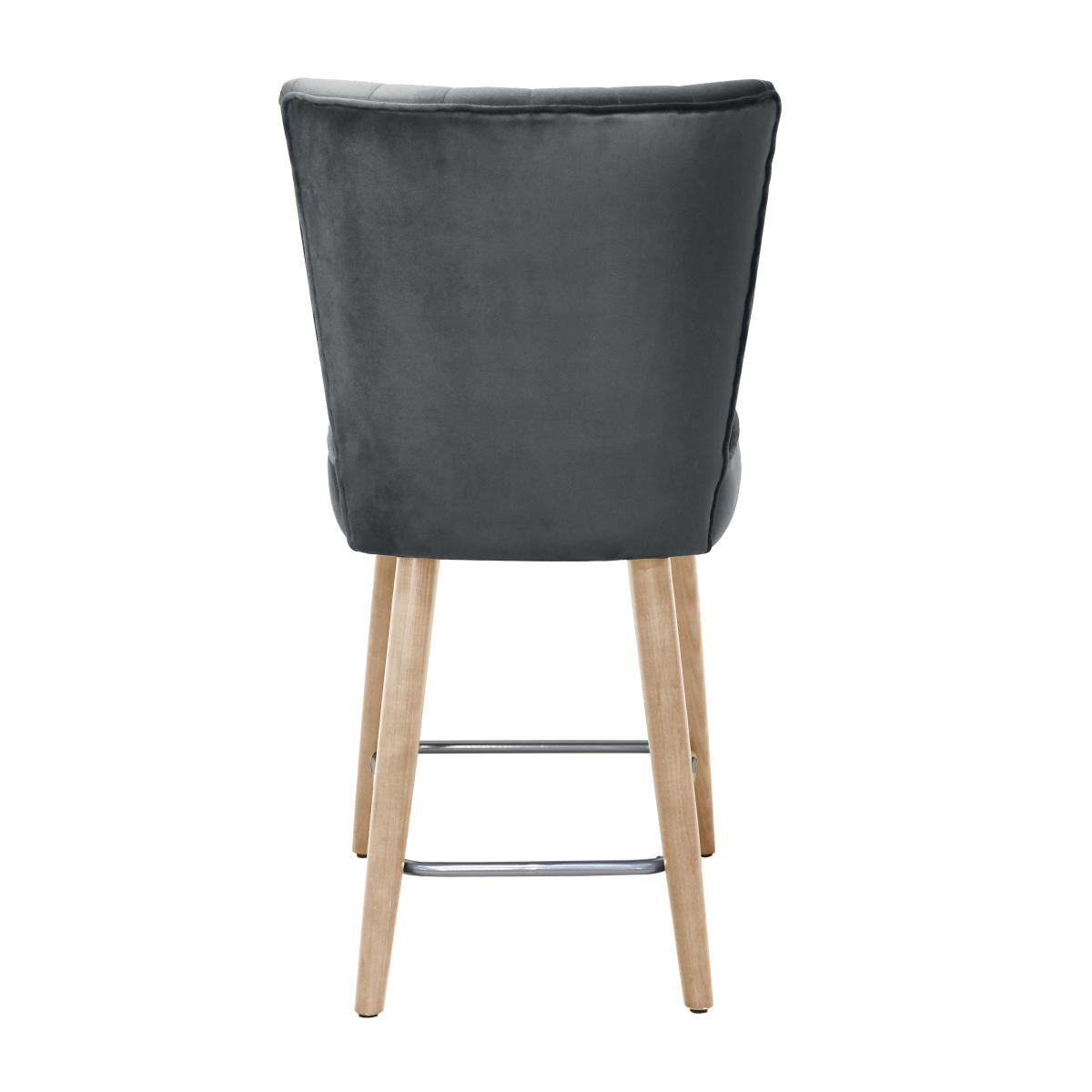 Isla Velvet Bar Stool Grey – image 5