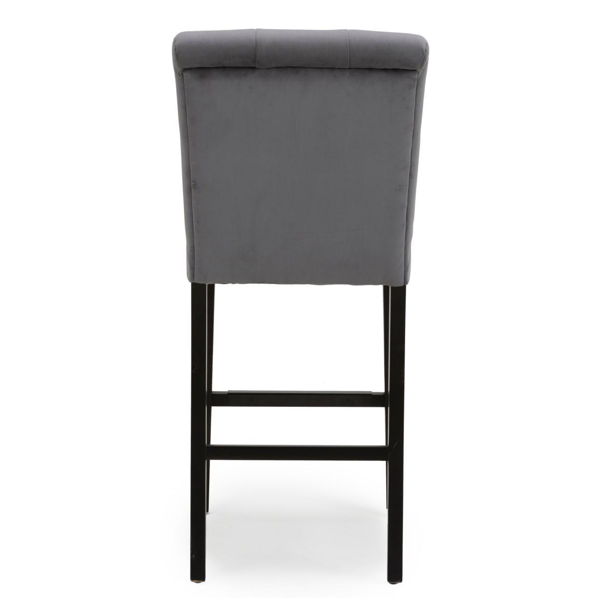 Newbury Bar Stool Grey Velvet Grey – image 6