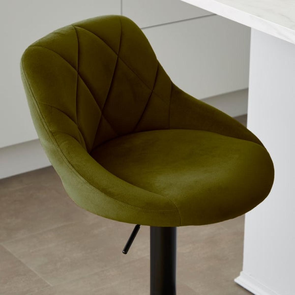 Noah Adjustable Height Barstool, Velvet – image 3