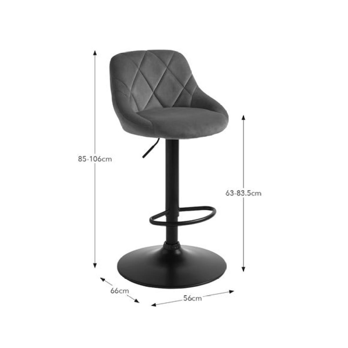 Noah Adjustable Height Barstool, Velvet – image 7