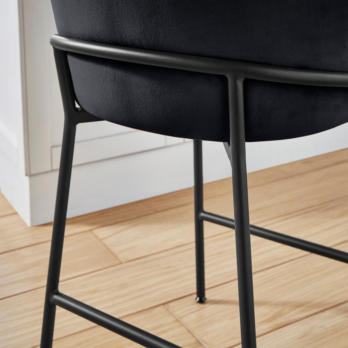 Bobbi Barstool, Velvet Black Velvet – image 4