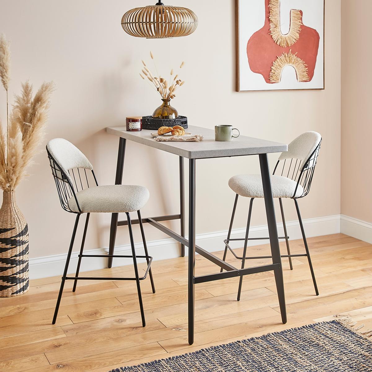 Marcela Boucle Bar Stool, Ivory Ivory – image 2