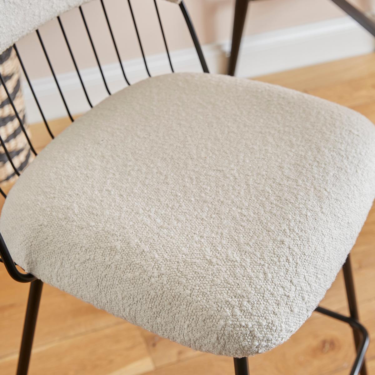 Marcela Boucle Bar Stool, Ivory Ivory – image 3