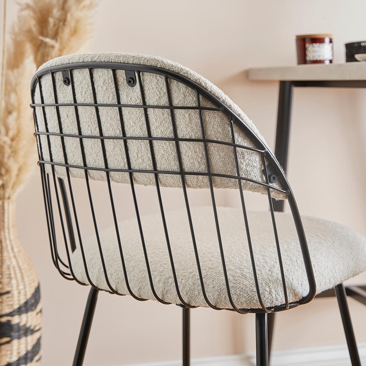 Marcela Boucle Bar Stool, Ivory Ivory – image 4