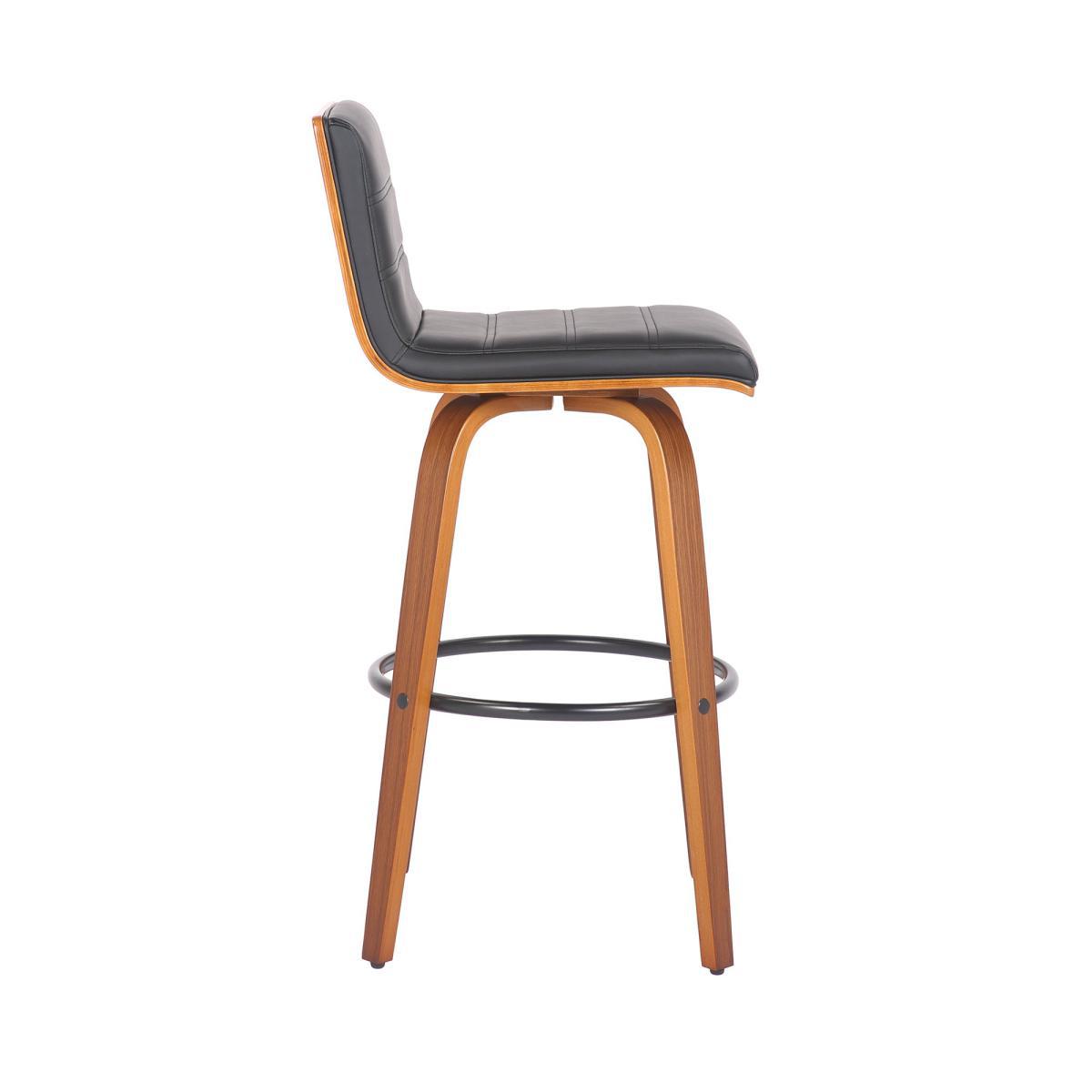 Prato Black PU Leather Bar Stool Black – image 2