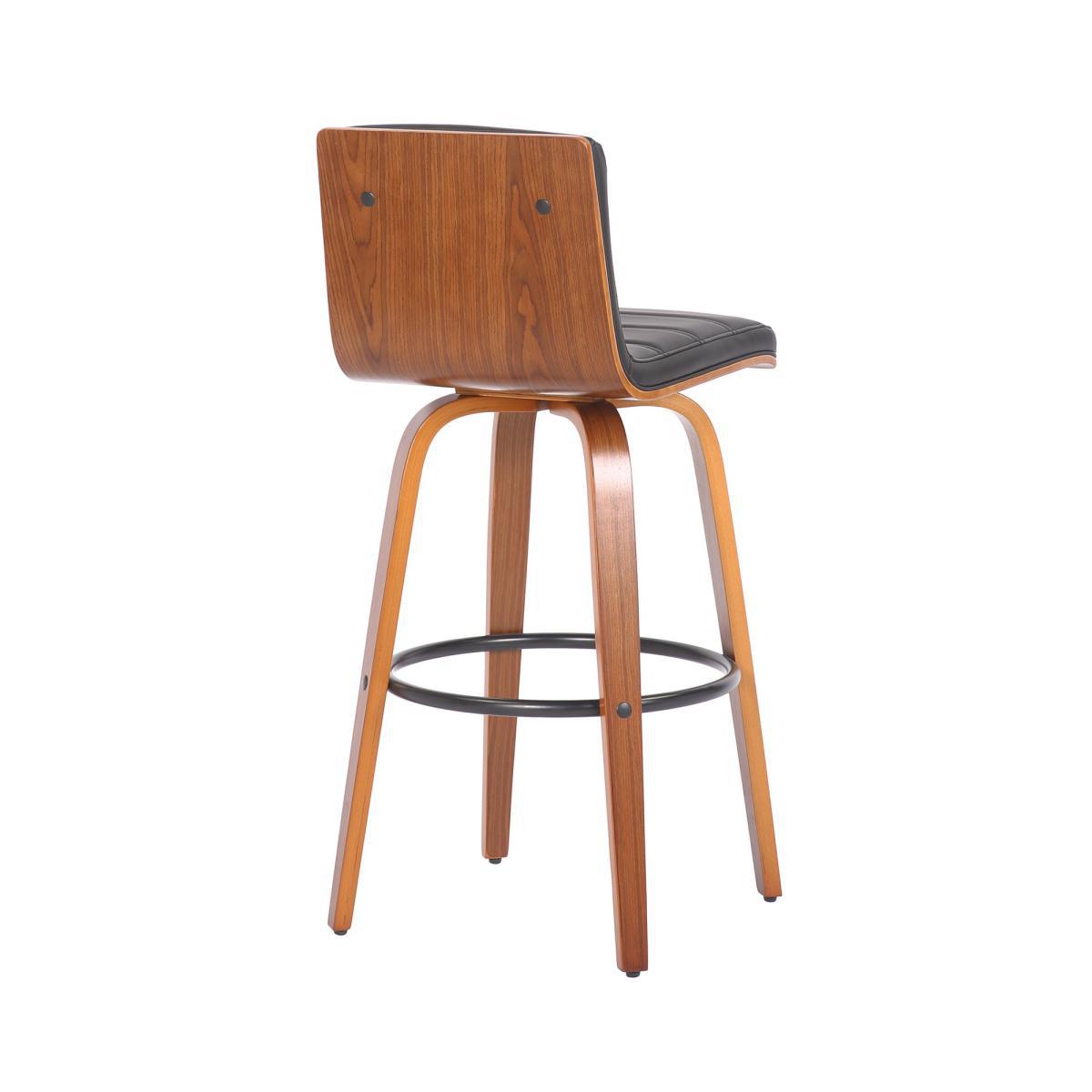 Prato Black PU Leather Bar Stool Black – image 3