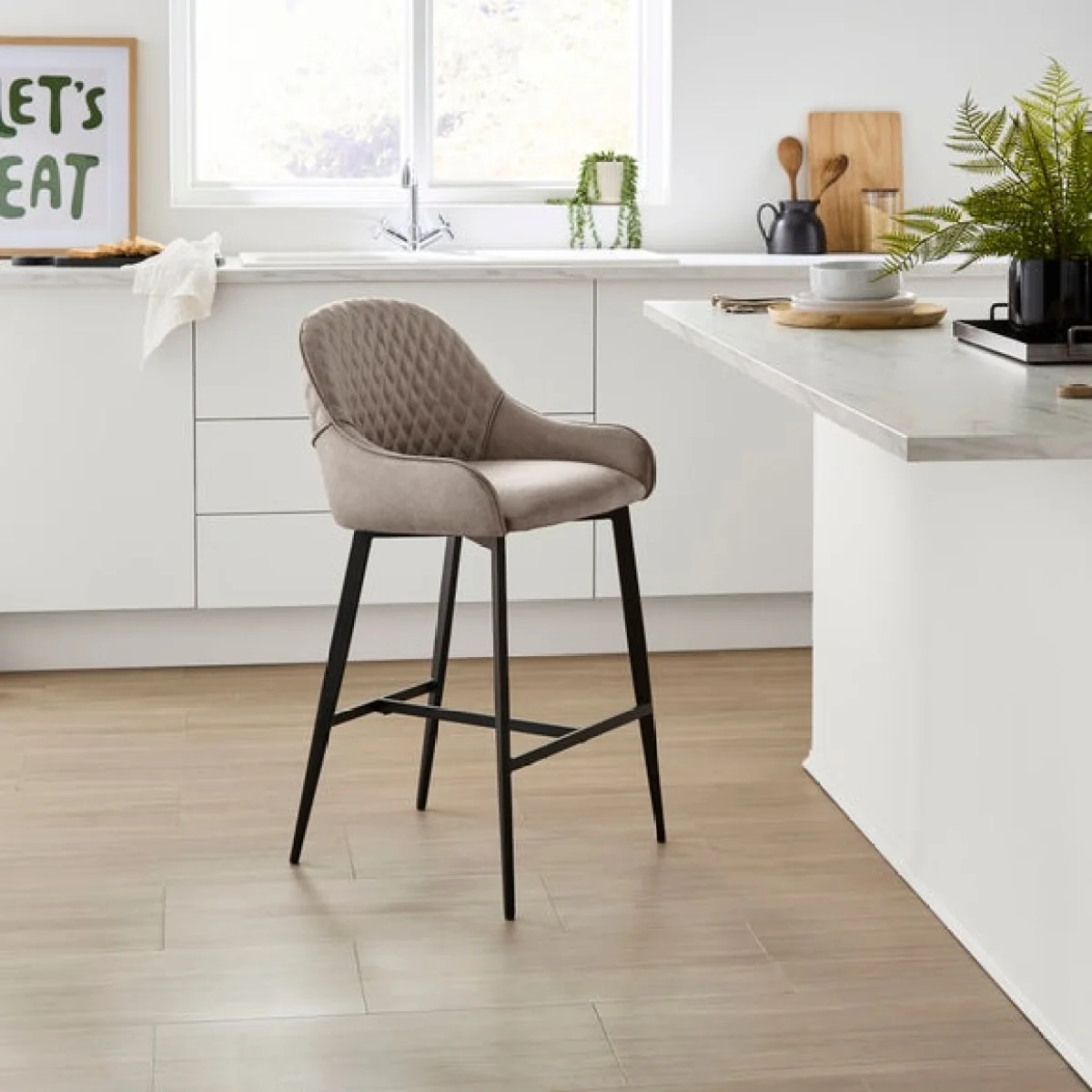 Hudson Bar Stool, Faux Leather – image 1
