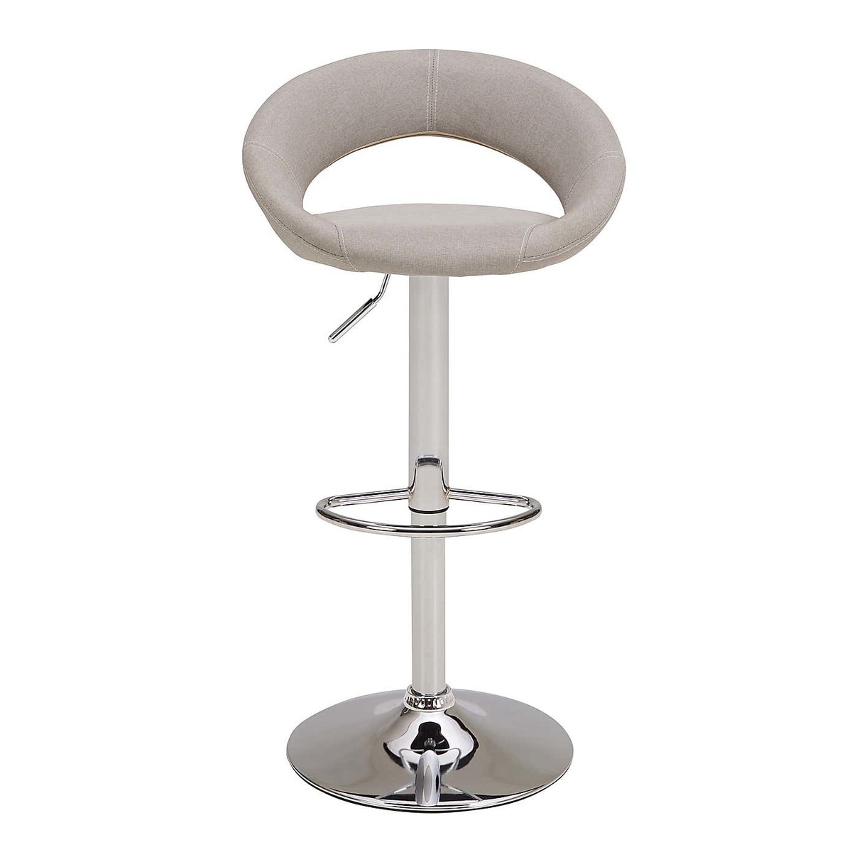 Knox Bar Stool Natural Fabric Grey and Silver – image 3