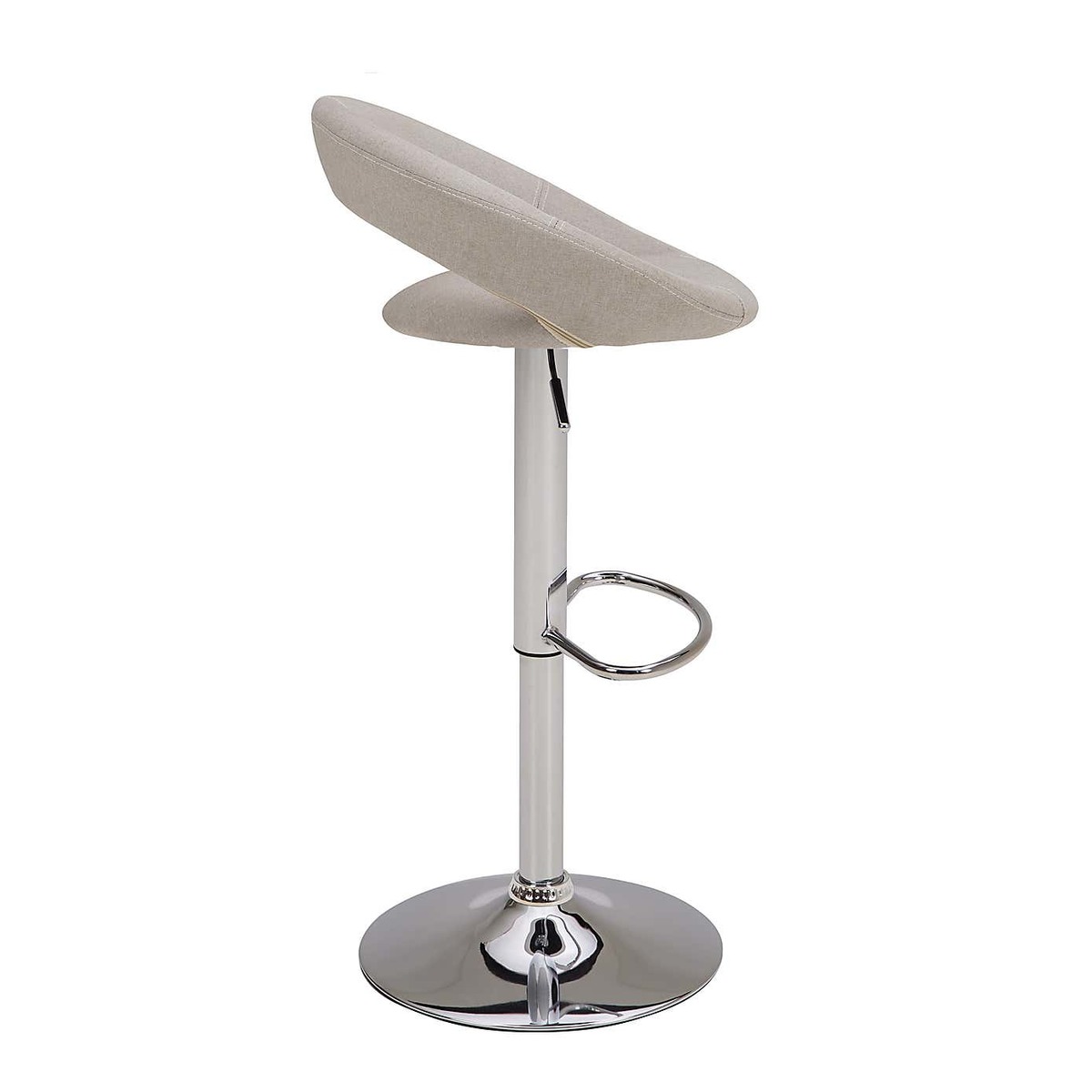 Knox Bar Stool Natural Fabric Grey and Silver – image 4