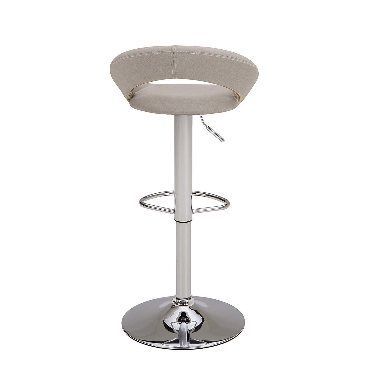 Knox Bar Stool Natural Fabric Grey and Silver – image 5