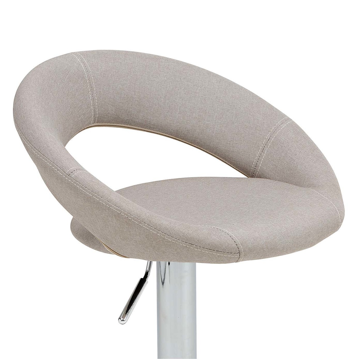 Knox Bar Stool Natural Fabric Grey and Silver – image 6