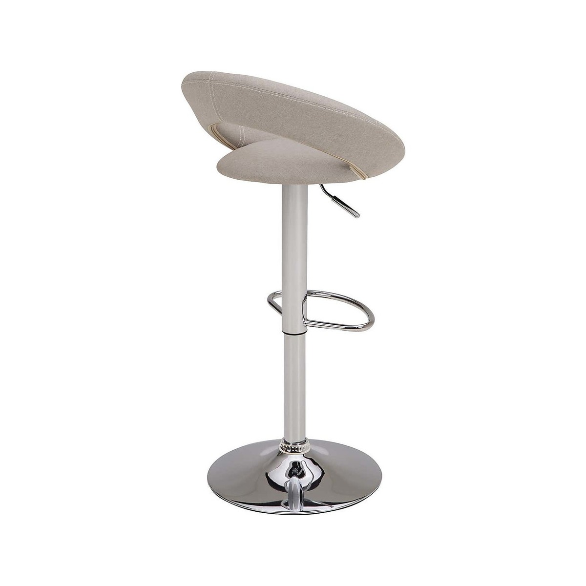Knox Bar Stool Natural Fabric Grey and Silver – image 2