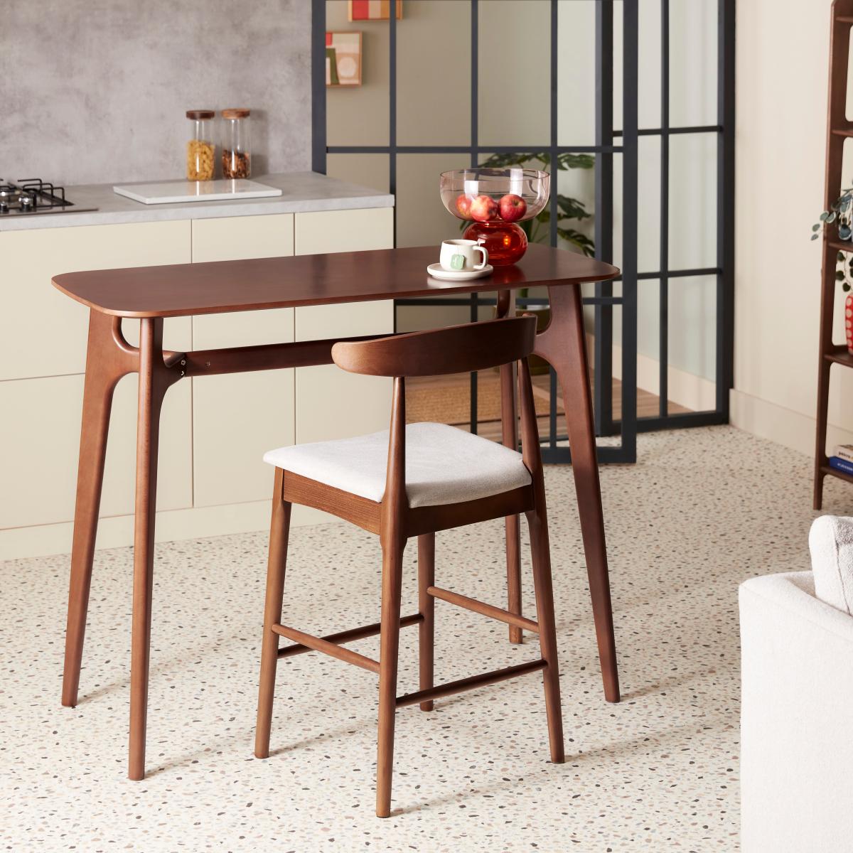 Elements Alva Bar Height Stool, Natural Fabric Beige/Brown – image 2