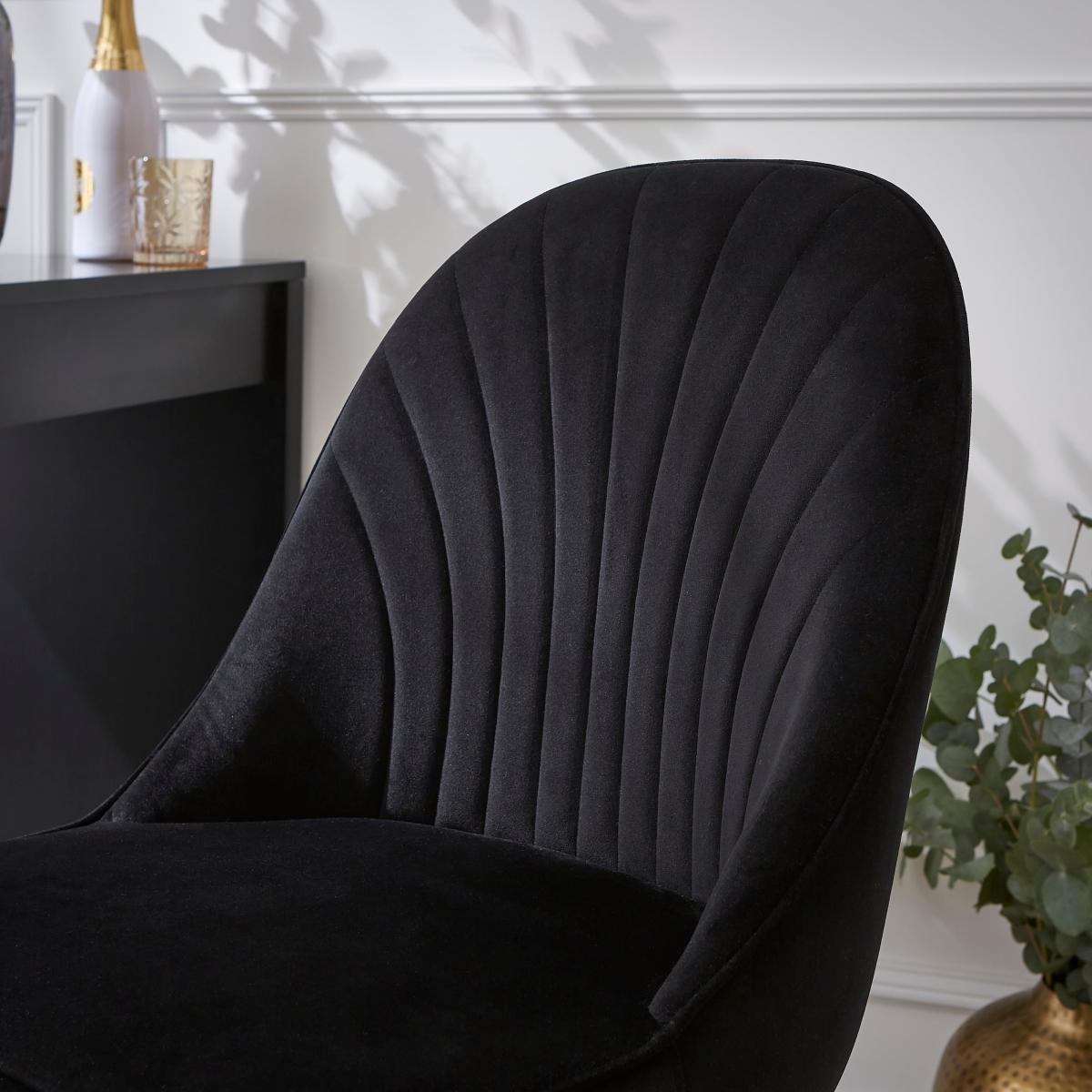 Sylvia Counter Height Bar Stool, Velvet Velvet Black – image 3
