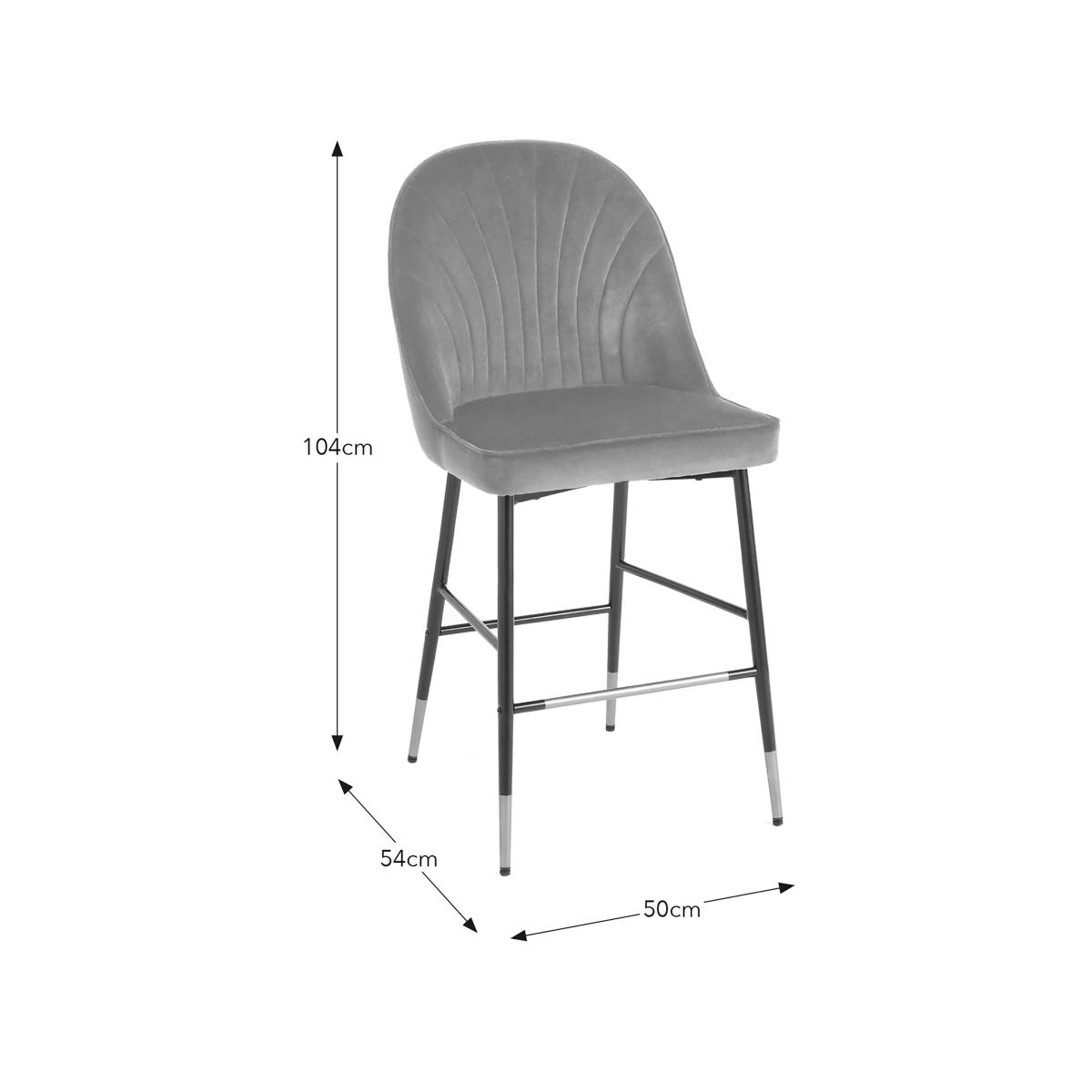 Sylvia Counter Height Bar Stool, Velvet Velvet Black – image 7