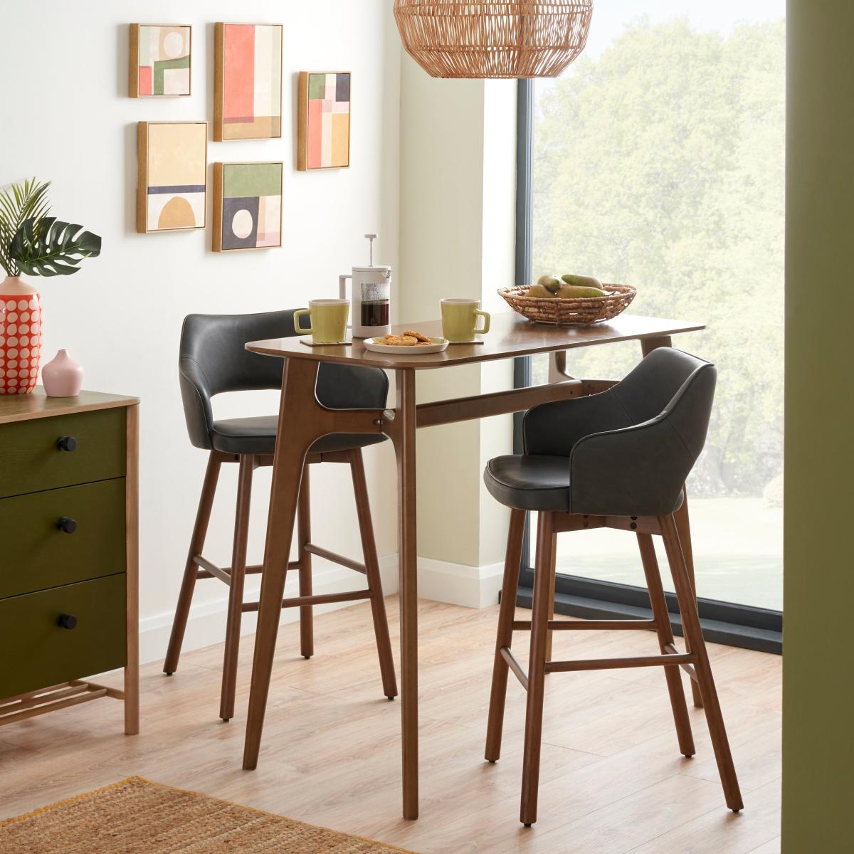 Elements Karin Bar Stool Black PU Black – image 2