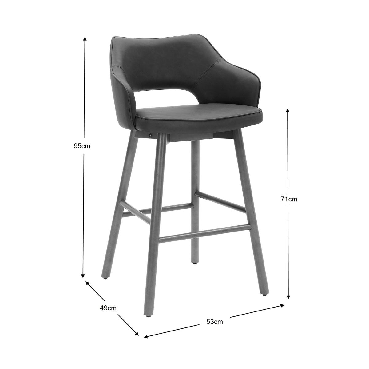 Elements Karin Bar Stool Black PU Black – image 10