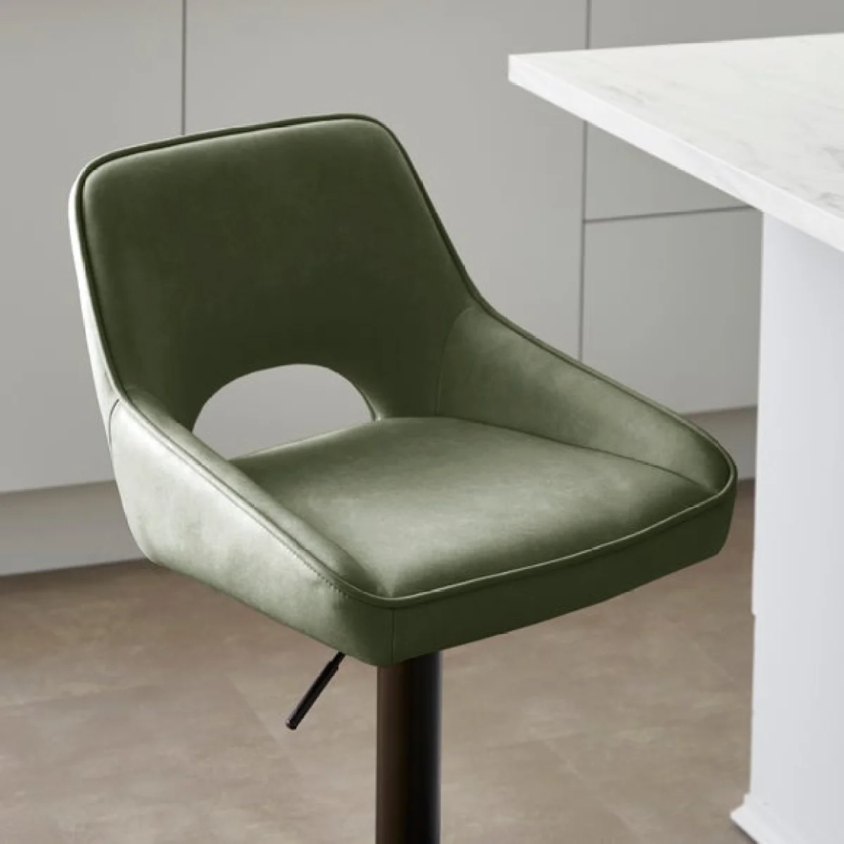 Harlan Height Adjustable Barstool, Faux Leather – image 3