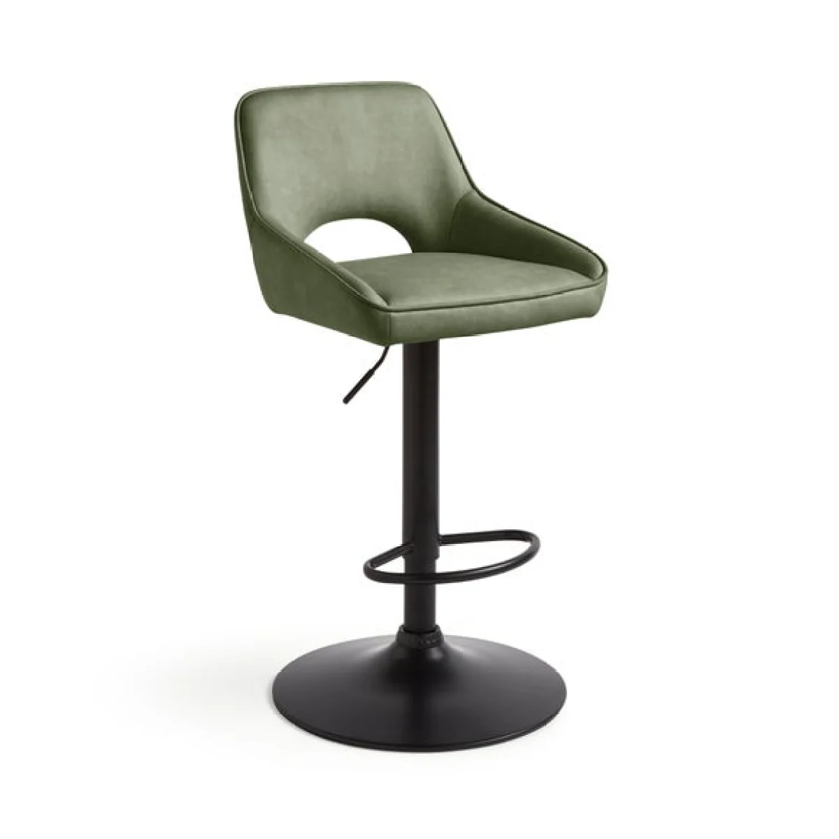 Harlan Height Adjustable Barstool, Faux Leather – image 5