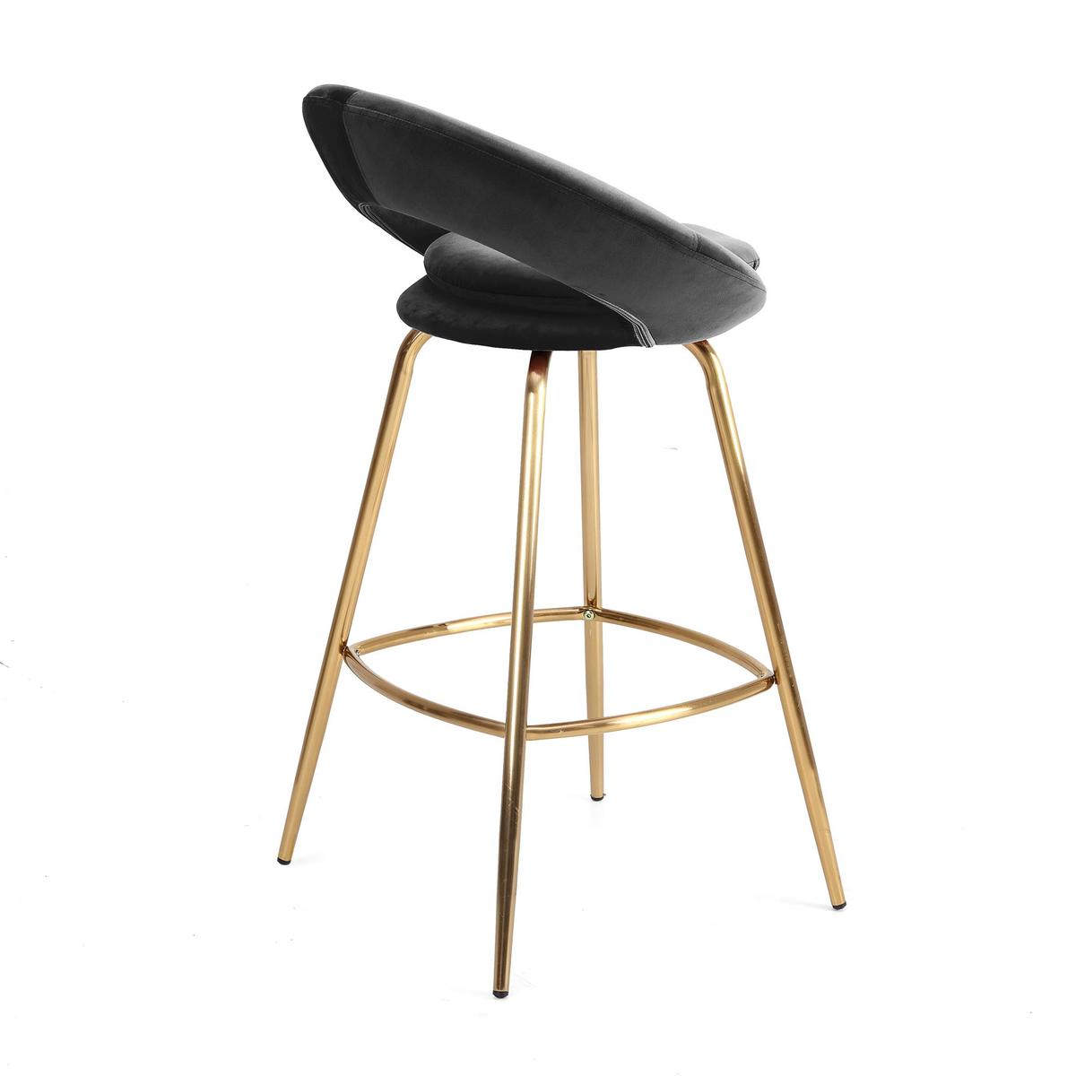 Stella Velvet Bar Stool - Grey Grey – image 4