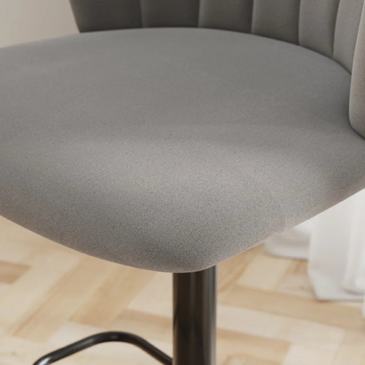 Kendall Bar Stool with Black Legs, Velvet – image 2