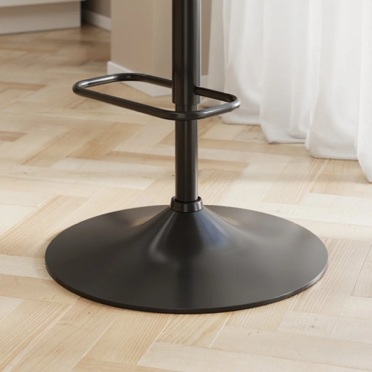 Kendall Bar Stool with Black Legs, Velvet – image 5