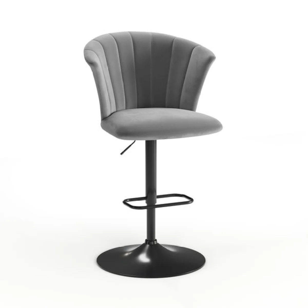 Kendall Bar Stool with Black Legs, Velvet – image 7