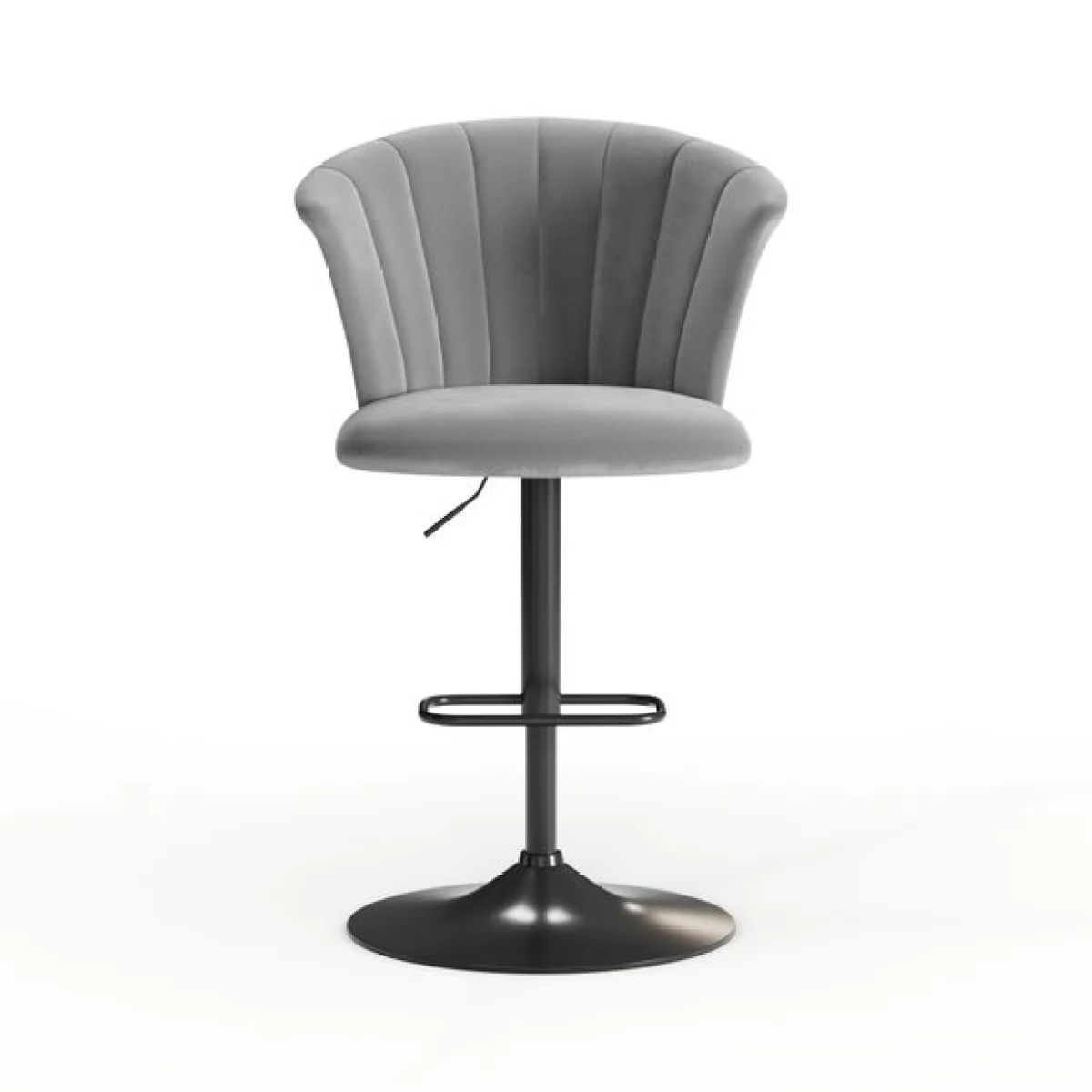 Kendall Bar Stool with Black Legs, Velvet – image 8