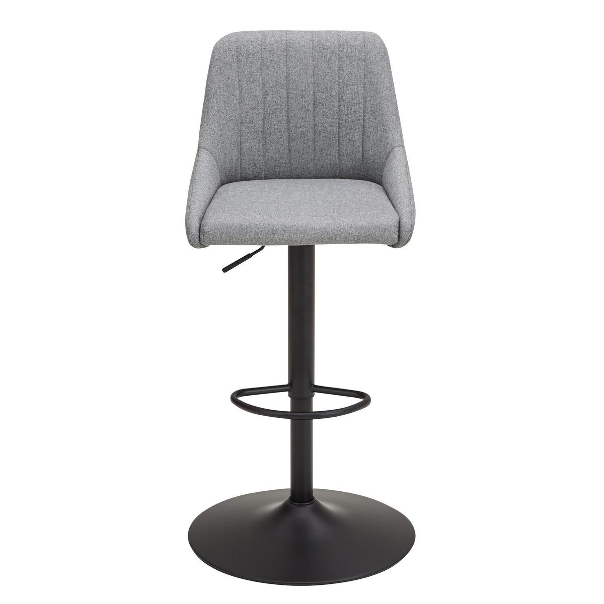 Kenton Herringbone Adjustable Gas Lift Bar Stool - Grey Grey – image 3