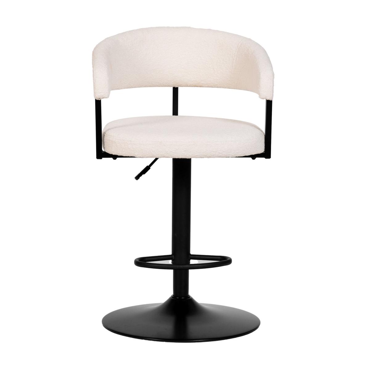 Zena Boucle Swivel Bar Stool Ivory – image 2