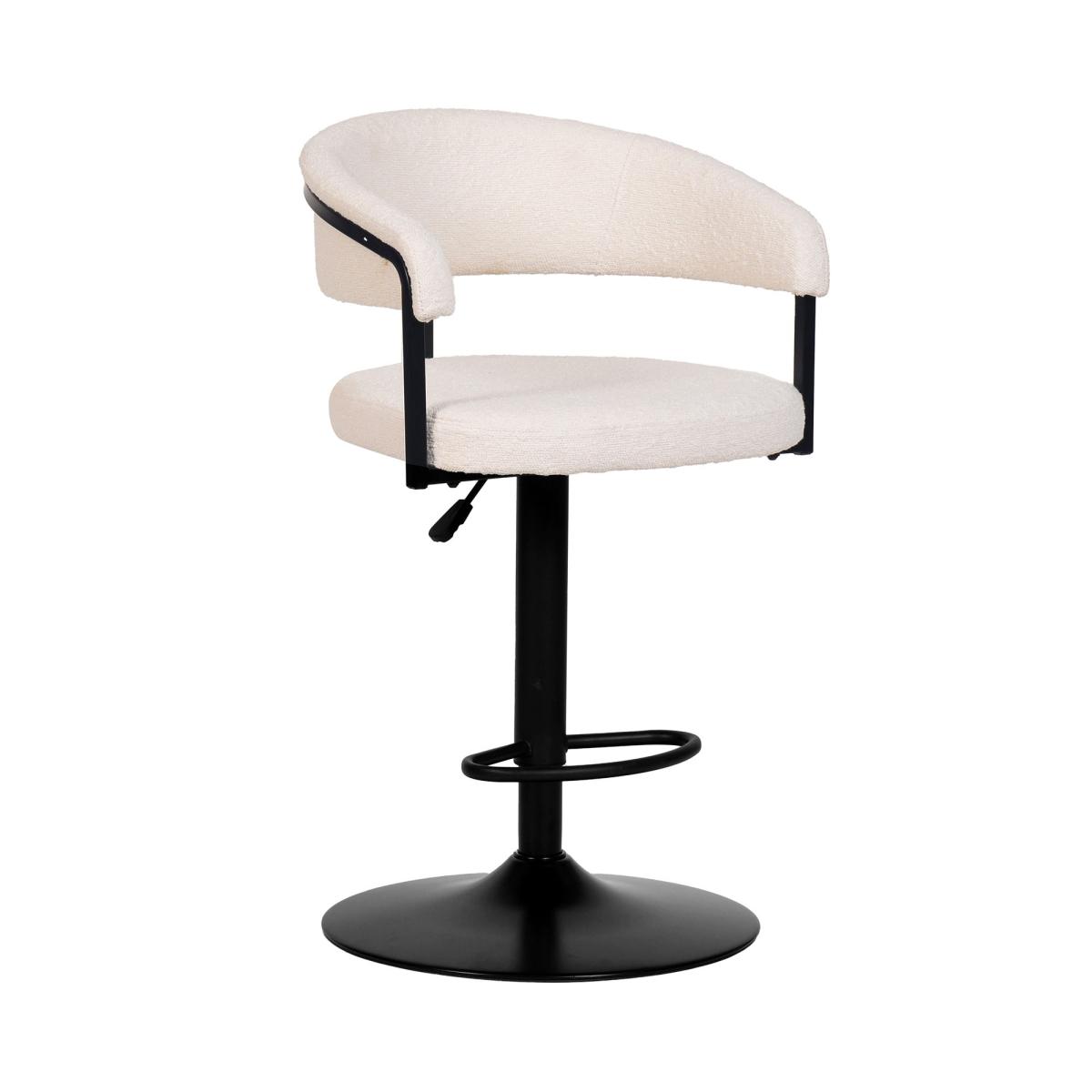 Zena Boucle Swivel Bar Stool Ivory – image 3