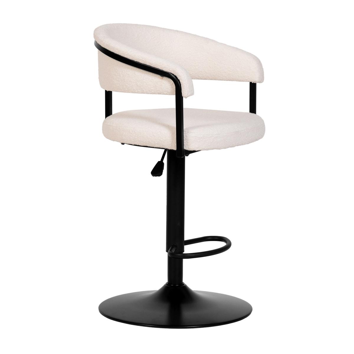 Zena Boucle Swivel Bar Stool Ivory – image 4