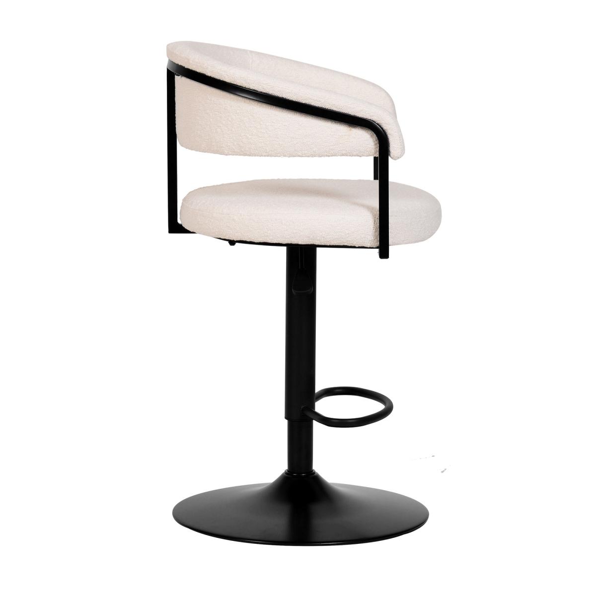 Zena Boucle Swivel Bar Stool Ivory – image 5
