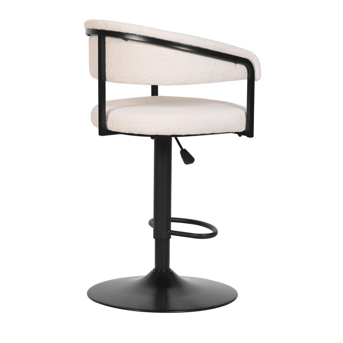 Zena Boucle Swivel Bar Stool Ivory – image 6