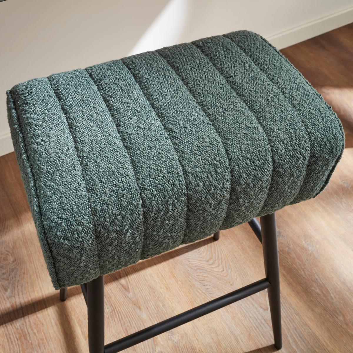 Bude Bar Stool, Boucle Olive – image 3