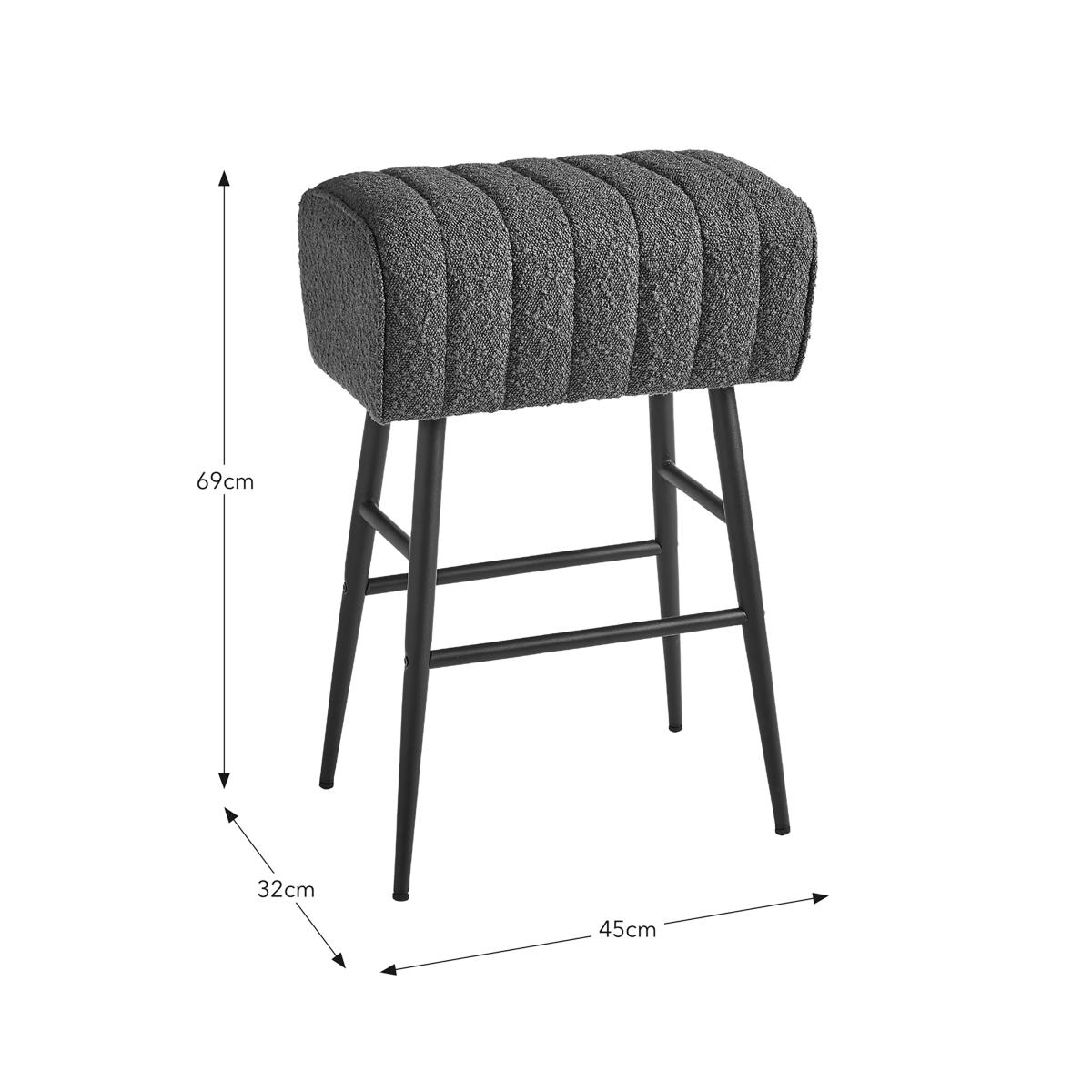 Bude Bar Stool, Boucle Olive – image 5