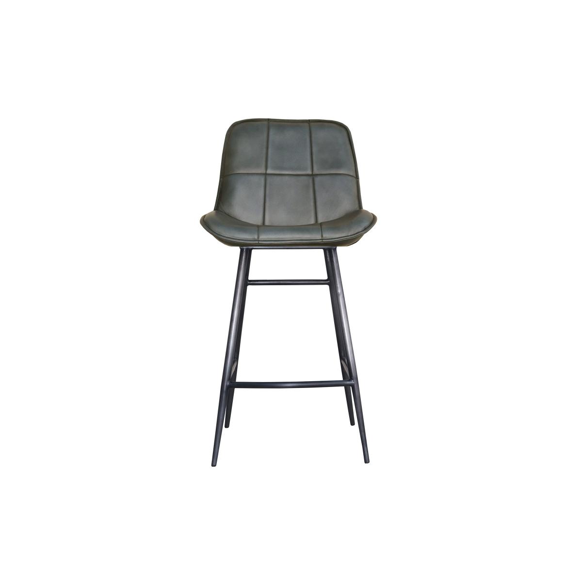 Finn Leather Bar Stool Light Grey – image 2